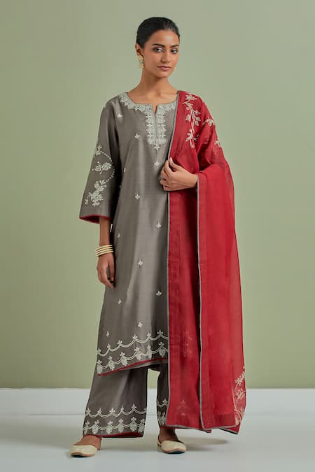 Priya Chaudhary Chanderi Silk Kurta Palazzo Set 