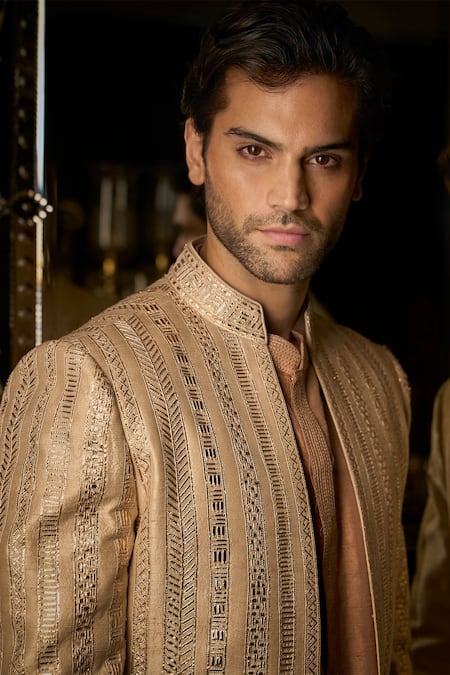 Buy Seema Gujral Pink Silk, Cotton Embroidery, Lace Ribbon Sherwani Set Online at Aza Fashions Buy_Seema Gujral_Pink Silk, Cotton Embroidery, Lace Ribbon Sherwani Set _Online_at_Aza_Fashions