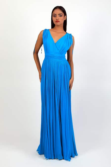 Swatee Singh Pleated Flared Gown 