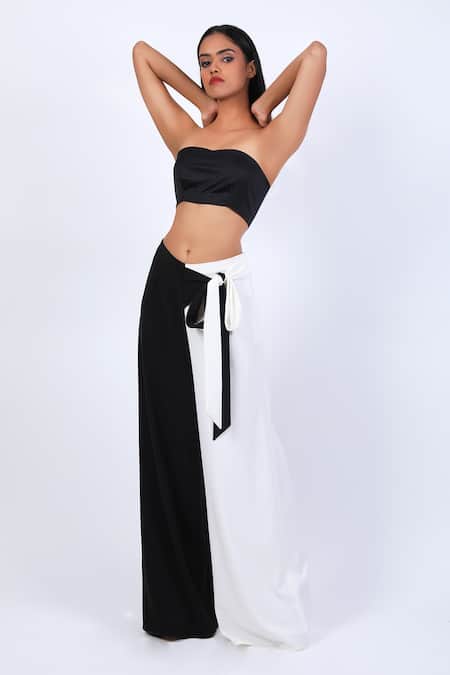 Buy Swatee Singh Black Crepe Knotted Waist Pant Online at Aza Fashions Buy_Swatee Singh_Black Crepe Knotted Waist Pant _Online_at_Aza_Fashions