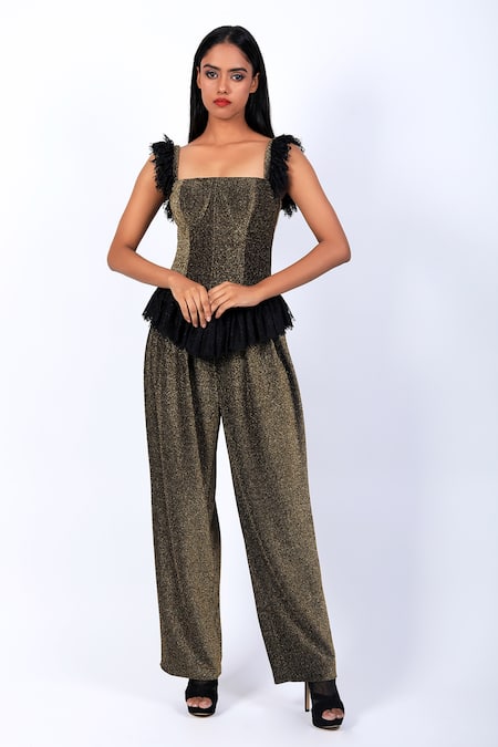 Swatee Singh Corset Top With Pleated Pant 