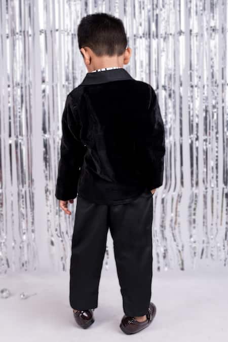 Toplove Elegant Noir Beaded Blazer & Pant Set 