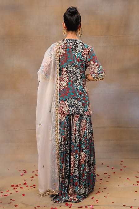 Mehak Murpana Floral Print Kurta Sharara Set 