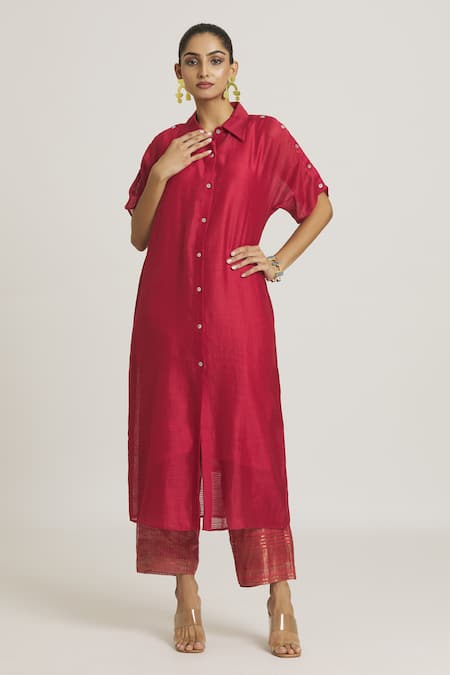 Urvashi Kaur Button Down Shirt Dress 