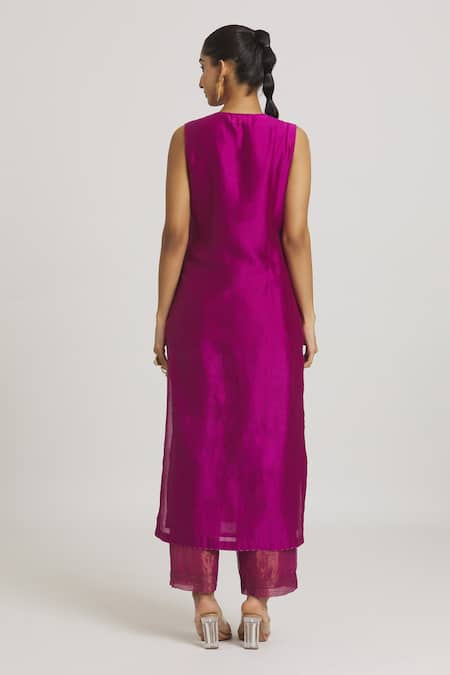 Urvashi Kaur Chanderi Silk Panelled Tunic 