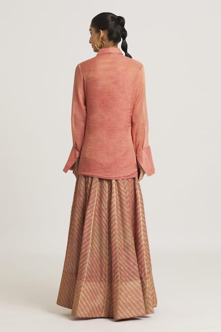 Urvashi Kaur Embroidered Cuff Sleeve Shirt 