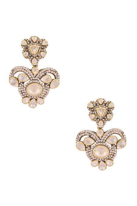 Ivorine Tulip Cutwork Embellished Earrings 