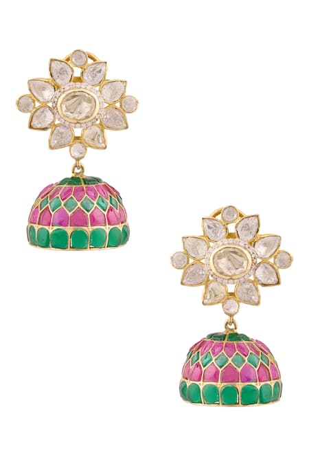 Ivorine Floral Shaped Jhumkas 