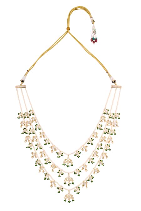 Ivorine Pearl Embellished Layered Necklace 