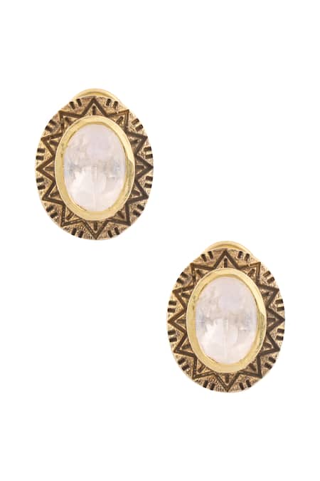 Ivorine Oval Shaped Studs 