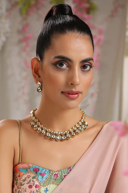 Paisley Pop Kundan Necklace Jewellery Set 