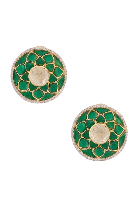 Ivorine Floral Embellished Studs 