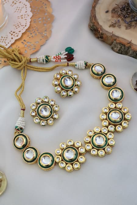 Paisley Pop Floral Kundan Necklace 