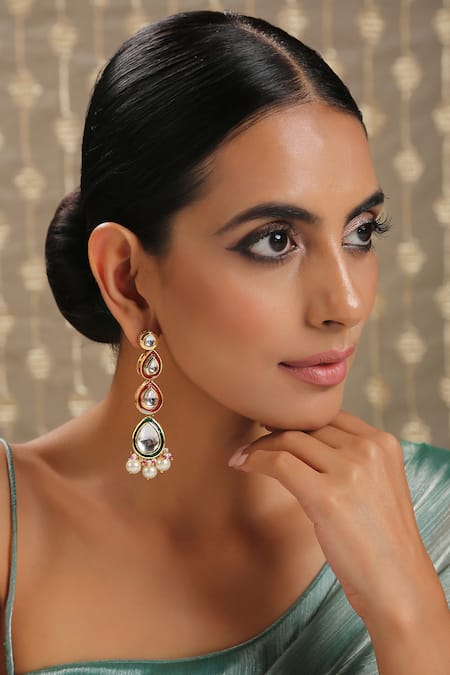 Paisley Pop Kundan Dangler Earrings 