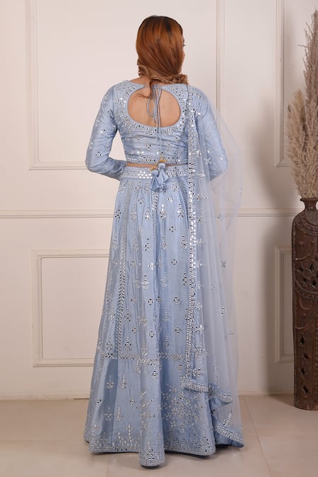 Abbaran Mirror Embroidered Lehenga Choli Set 