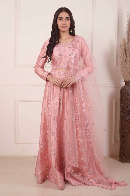 Abbaran Mirror Embroidered Lehenga Set 