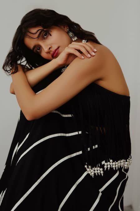 Shop Wabi Sabi By Anshum-Ritesh Black Cotton Satin, Cotton, The Unicorn Story Applique Embroidered Lehenga Set Online at Aza Fashions Shop_Wabi Sabi By Anshum-Ritesh_Black Cotton Satin, Cotton, The Unicorn Story Applique Embroidered Lehenga Set _Online_at_Aza_Fashions