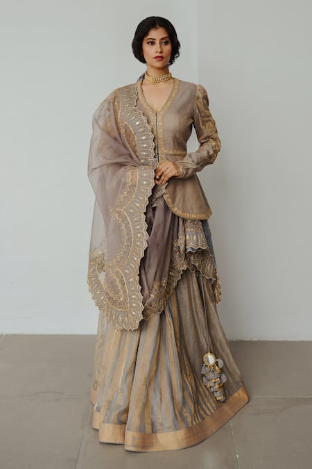 WABI SABI BY ANSHUM-RITESH Noori Hand Embroidered Lehenga Set 