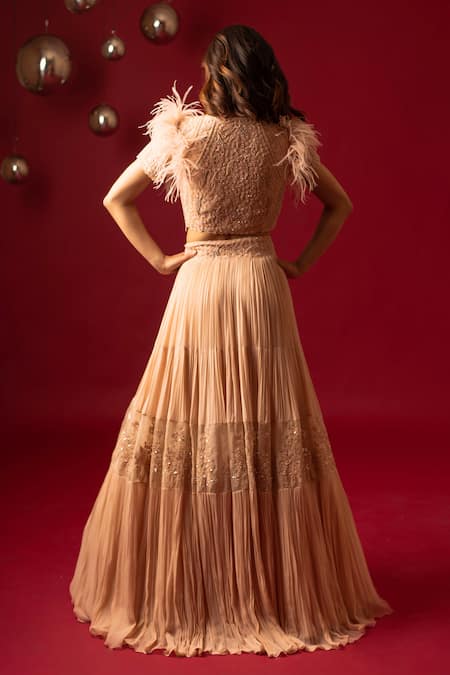 Decemberbyvivek Hand Embroidered Top & Lehenga Set 