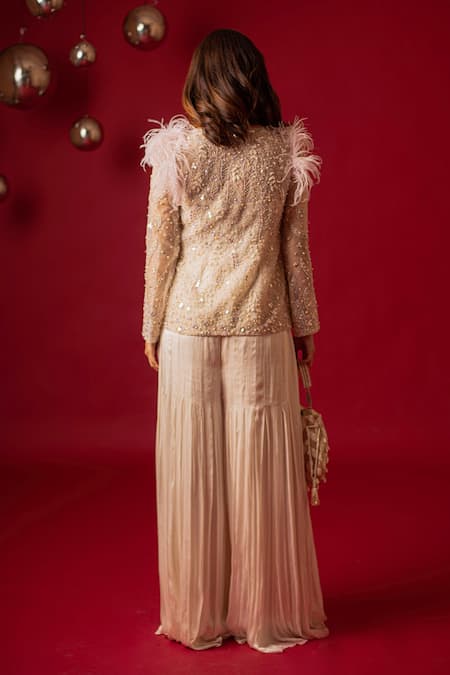 Decemberbyvivek Hand Embroidered Jacket With Jumpsuit 