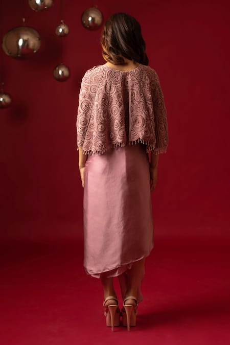 Decemberbyvivek Hand Embroidered Cape Skirt Set 