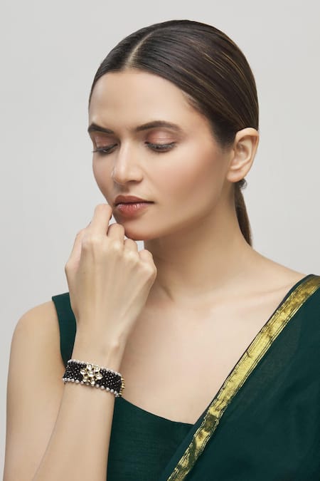 Moh-Maya by Disha Khatri Floral Kundan Bracelet 