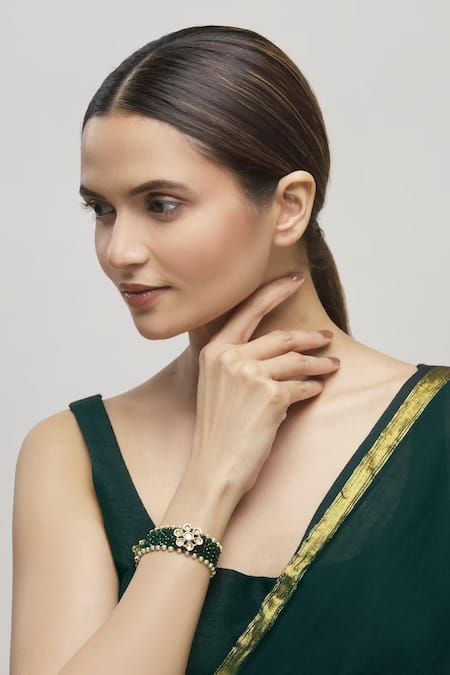 Moh-Maya By Disha Khatri Floral Kundan Bracelet 