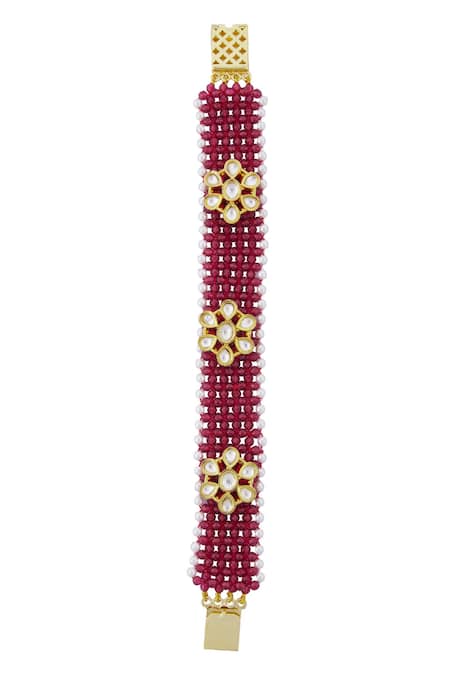 Moh-Maya By Disha Khatri Floral Kundan Bracelet 