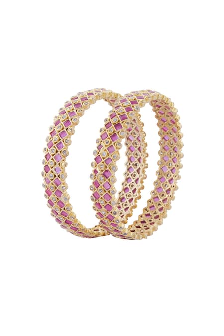 Moh-Maya By Disha Khatri Kundan Stone Bangle - Set of 2 