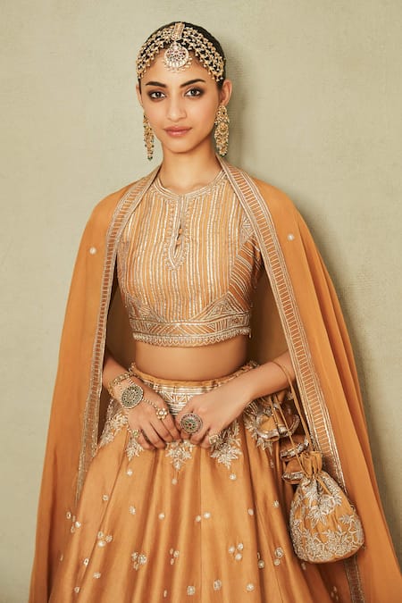 Buy Matsya Yellow Chanderi, Organza Embroidery, Tassels, The Millenial Floral Lehenga Set Online at Aza Fashions Buy_Matsya_Yellow Chanderi, Organza Embroidery, Tassels, The Millenial Floral Lehenga Set _Online_at_Aza_Fashions