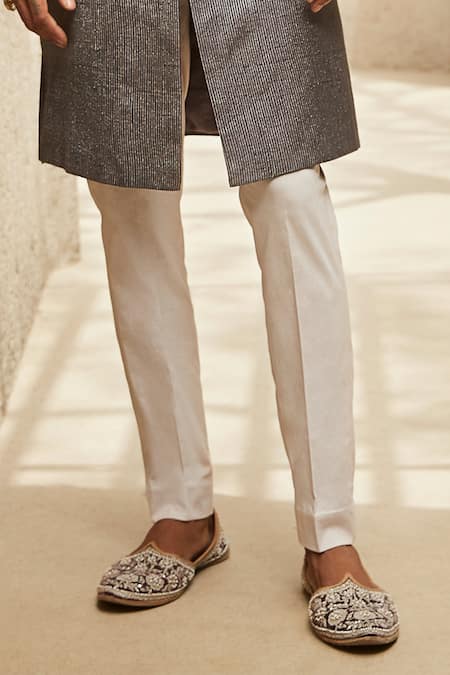 Matsya Grey Silk, Cotton Embroidery Global Raw Kurta Set Online at Aza Fashions Matsya_Grey Silk, Cotton Embroidery Global Raw Kurta Set _Online_at_Aza_Fashions