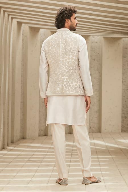 Matsya Silk Chanderi Straight Kurta & Pant Set 