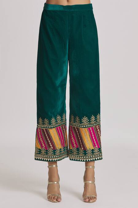 Rahul Singh Maroon Velvet Gota Patti, Cut Work, Embroidery A-line Kurta And Pyjama Set at Aza Fashions Rahul Singh_Maroon Velvet Gota Patti, Cut Work, Embroidery A-line Kurta And Pyjama Set _at_Aza_Fashions