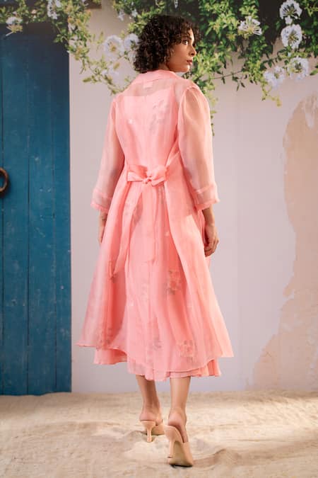 Arcvsh By Pallavi Singh Floral Print Dress With Jacket 