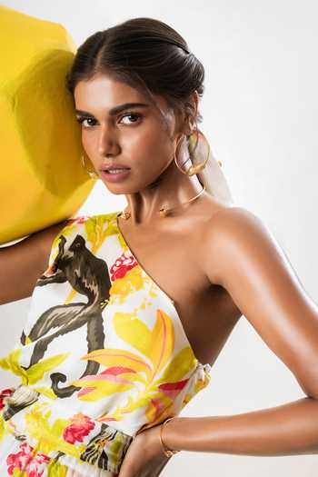 Buy That Thing You Love Multi Color Satin, Cotton One Shoulder Floral Print Jumpsuit With Belt Online at Aza Fashions Buy_That Thing You Love_Multi Color Satin, Cotton One Shoulder Floral Print Jumpsuit With Belt _Online_at_Aza_Fashions