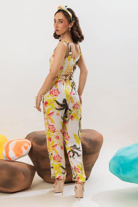 That Thing You Love Multi Color Satin Printed Floral Pant Online at Aza Fashions That Thing You Love_Multi Color Satin Printed Floral Pant _Online_at_Aza_Fashions