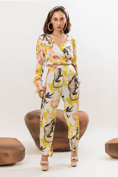 Shop That Thing You Love Multi Color Satin Printed Floral Pant Online at Aza Fashions Shop_That Thing You Love_Multi Color Satin Printed Floral Pant _Online_at_Aza_Fashions
