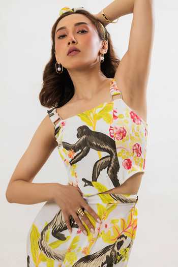 That Thing You Love Botanic Pattern Satin Corset 