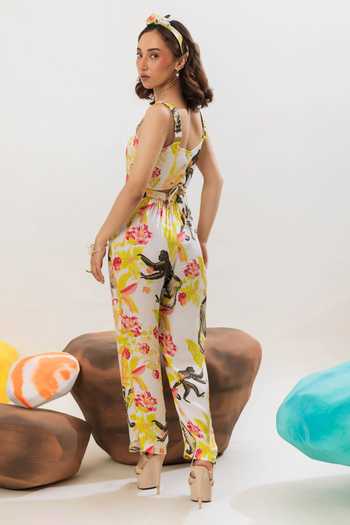 That Thing You Love Botanic Pattern Corset & Pant Set 