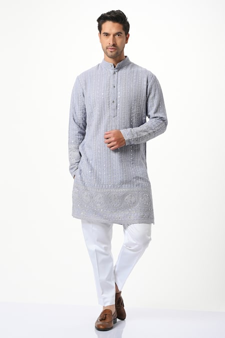 Taroob Sequin Work Chikankari Kurta Set 