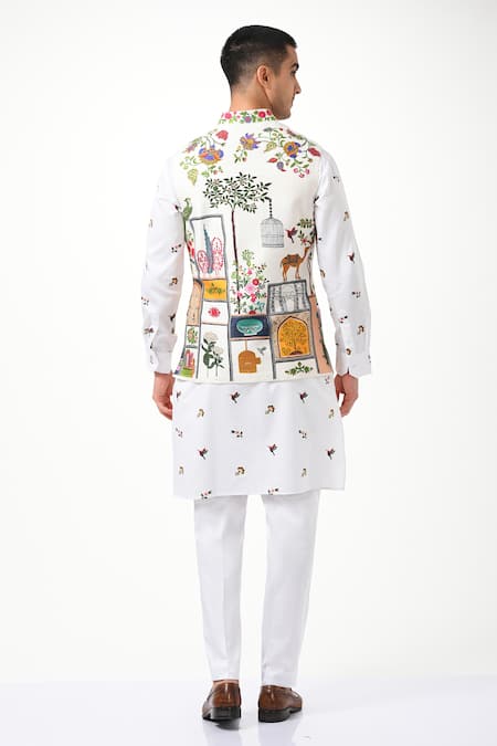 Taroob Moroccan Kalamkari Nehru Jacket 