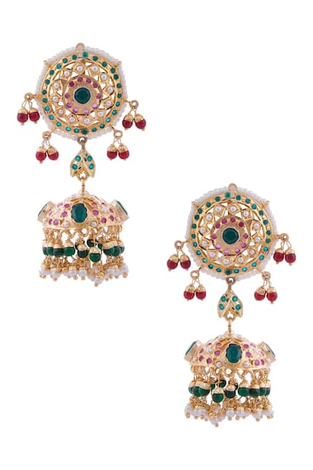 Moh-Maya By Disha Khatri Jadau Stone Jhumkas 
