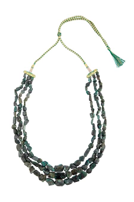 Shop Moh-Maya By Disha Khatri Gold Plated Bead Layered Necklace at Aza Fashions Shop_Moh-Maya By Disha Khatri_Gold Plated Bead Layered Necklace _at_Aza_Fashions