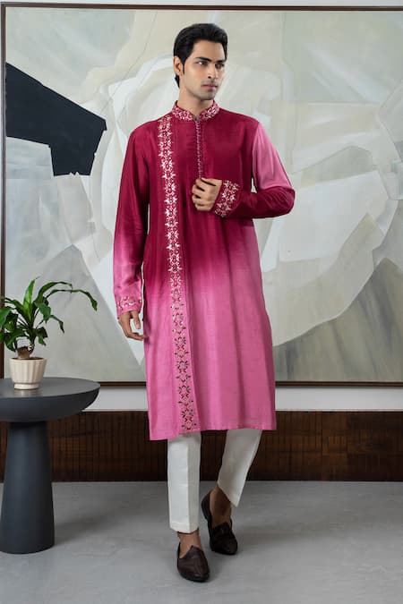 Smriti by Anju Agarwal Tahaan Mirror Placement Embroidered Kurta Set 