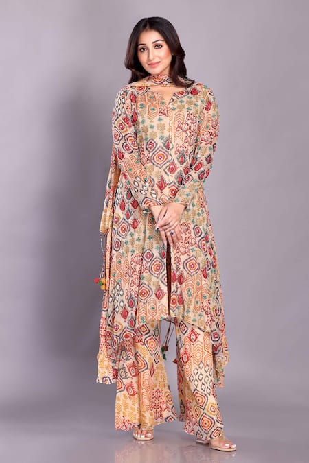 Preeti Jhawar Mughal Print Kurta Palazzo Set 