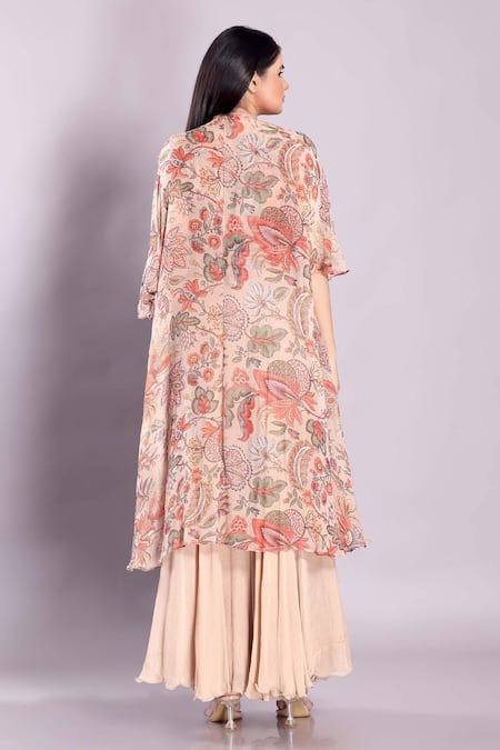 Preeti Jhawar Zardosi Hand Embroidered Jacket Sharara Set 