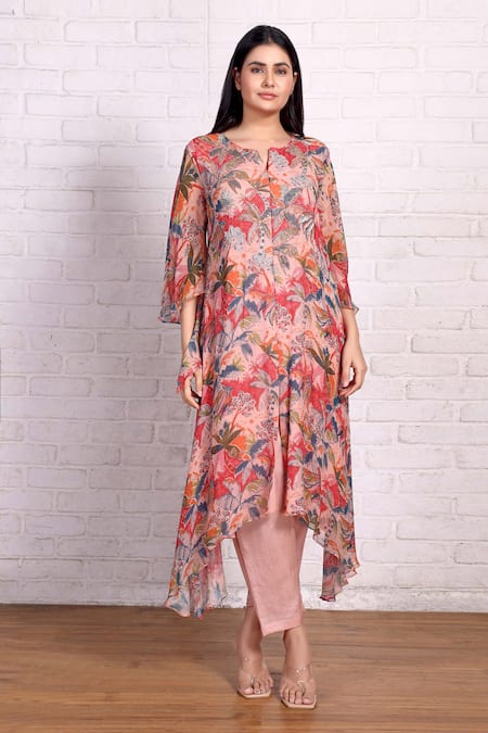 Preeti Jhawar Tropical Print Kurta & Pant Set 