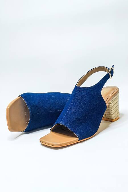 The Alter_Blue Mule Block Heels _Online_at_Aza_Fashions
