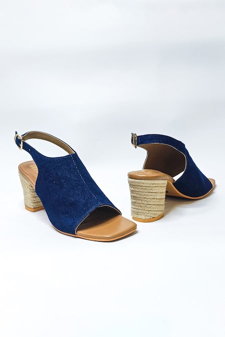 The Alter_Blue Mule Block Heels _at_Aza_Fashions