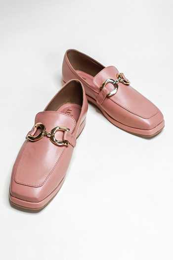 Shop_The Alter_Pink Interlocked Buckle Detail Loafers _Online_at_Aza_Fashions
